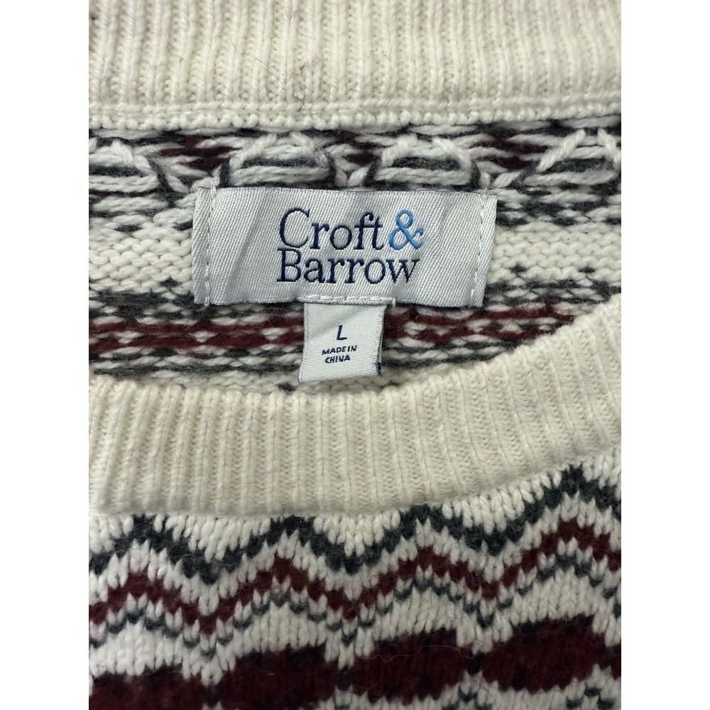 Croft & Barrow Fair Isle Crew Neck Heavy Knit Sweater. Multicolor. Men's. Sz L - Picture 4 of 12